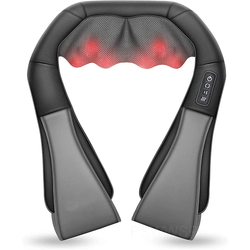 Shiatsu Neck and Shoulder Massager Heated Back Massager U Shape Deep Kneading Electric Massage Pillow for Neck Waist Leg Body